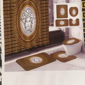 ✨ BRAND 🆕 Designer Monogram Luxury Brown and Gold Bath Set ✨